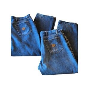 Red Kap Mens Jeans  Lot Of 2 Work Wear Pants Dark Wash Denim Sz 42 X 30